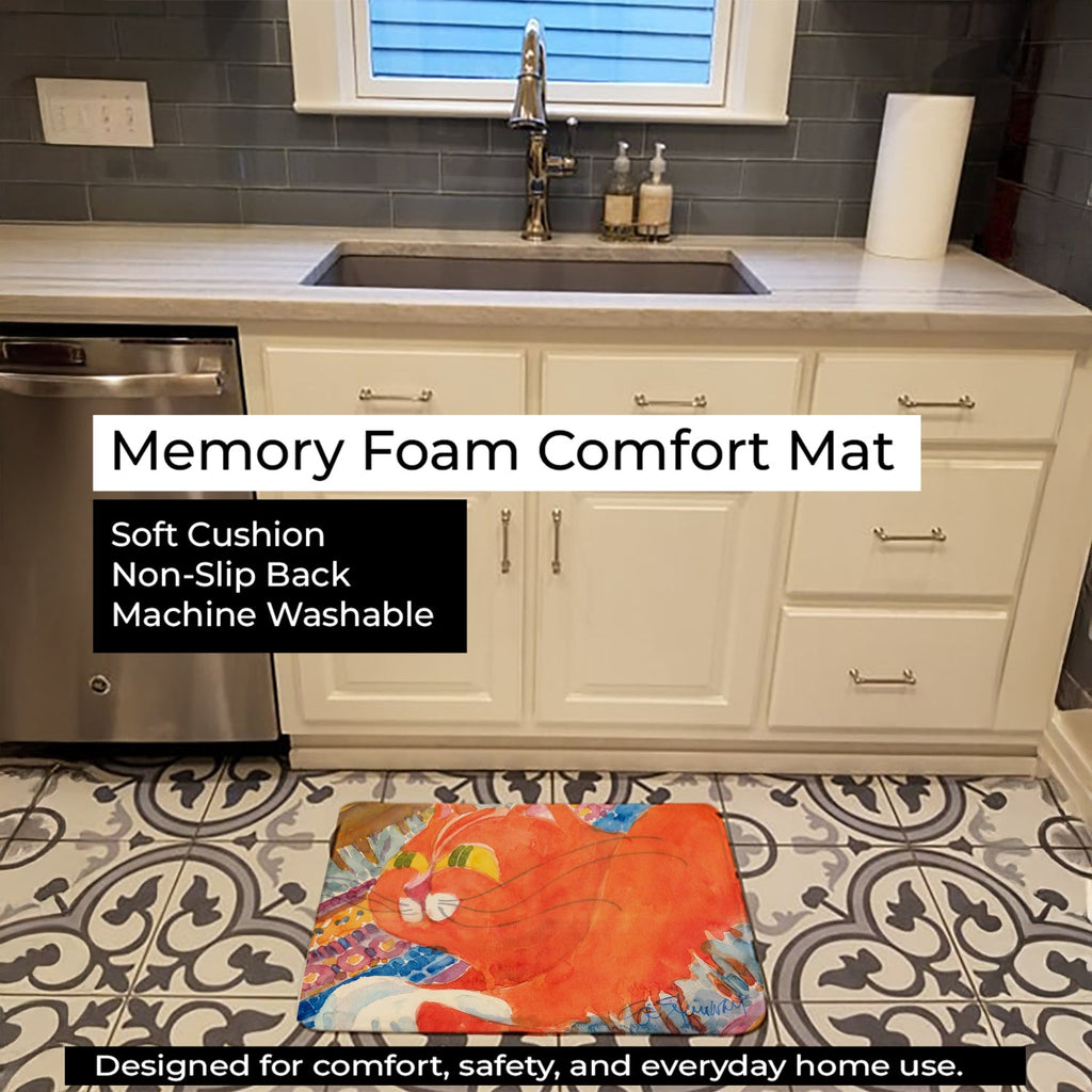 Cat Memory Foam Kitchen Mat Machine Washable Anti-Fatigue Cushion Comfort Bath or Kitchen Rug