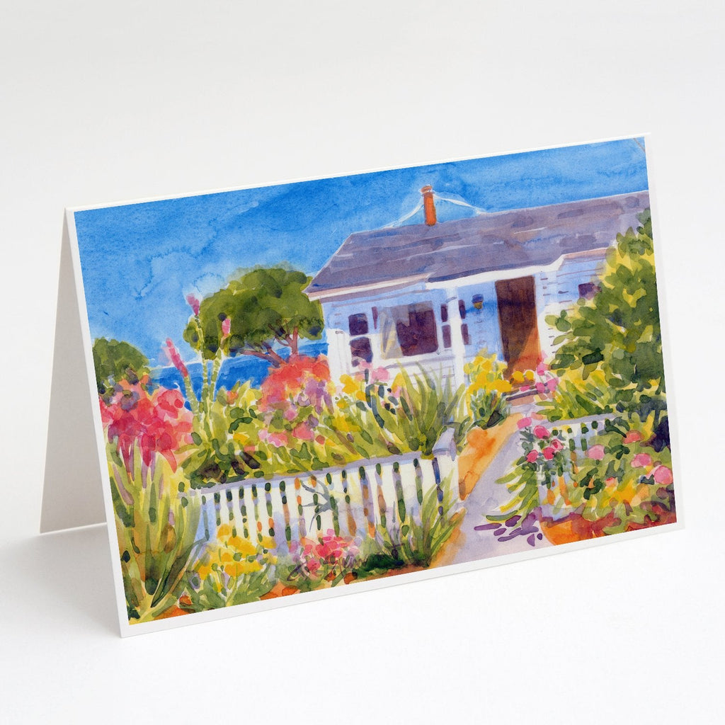 Seaside Beach Cottage Greeting Cards Pack of 8 Blank Cards with Envelopes Whimsical A7 Size 5x7
