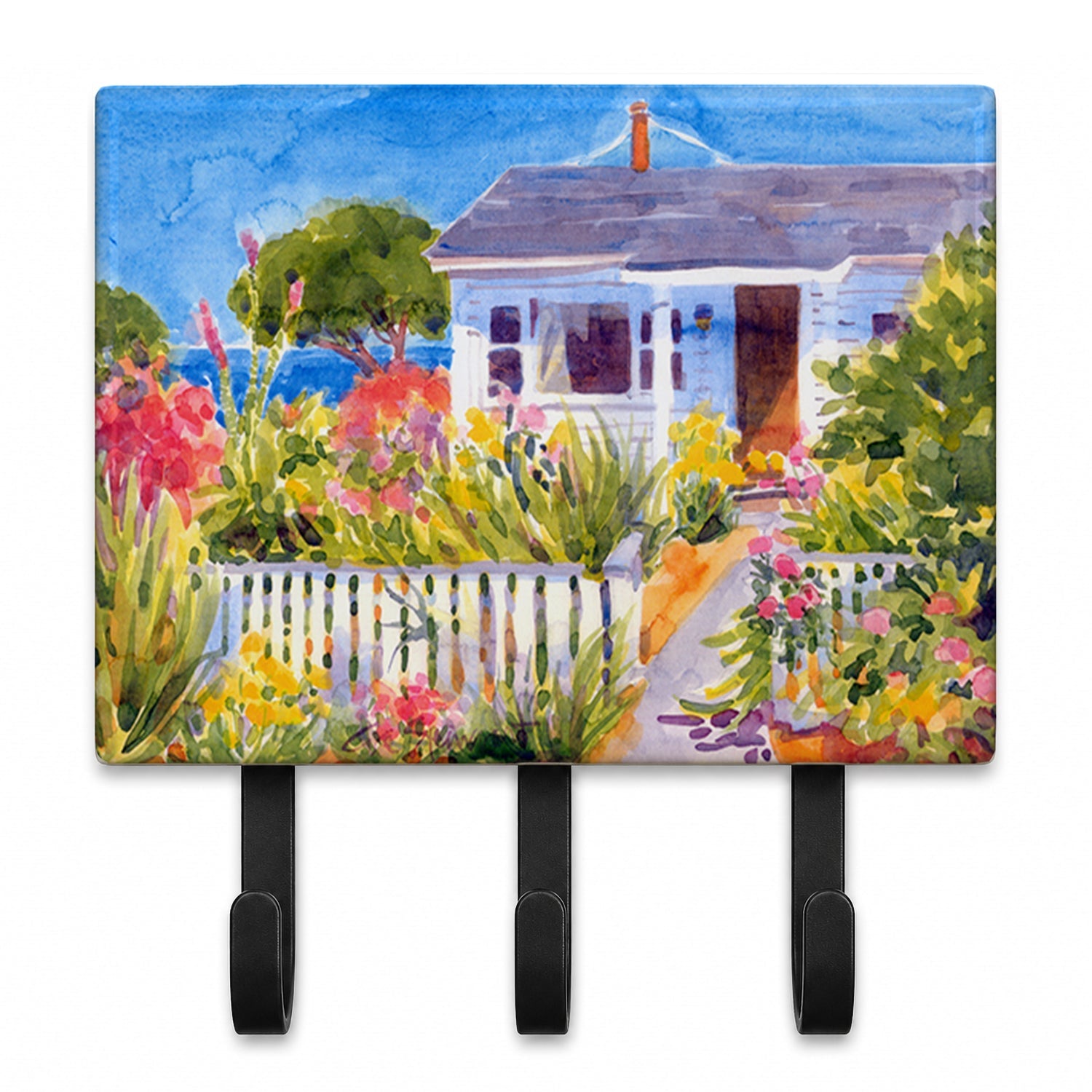 Seaside Beach Cottage Leash or Key Holder Wall Hooks, Coat Rack Wall Mount, for Hanging Keys, Towels, Aprons, Leashes