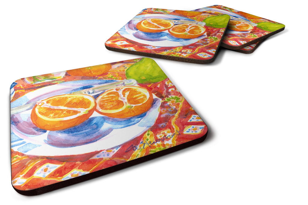 Florida Oranges Sliced for breakfast Foam Coasters Set of 4 Cup Coasters for Indoor Outdoor, Tabletop Protection, Anti Slip, Mouse pad Material