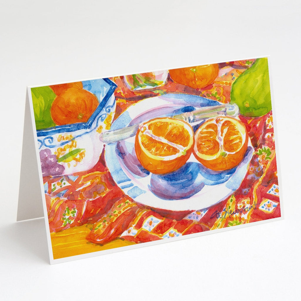 Florida Oranges Sliced for breakfast Greeting Cards Pack of 8 Blank Cards with Envelopes Whimsical A7 Size 5x7