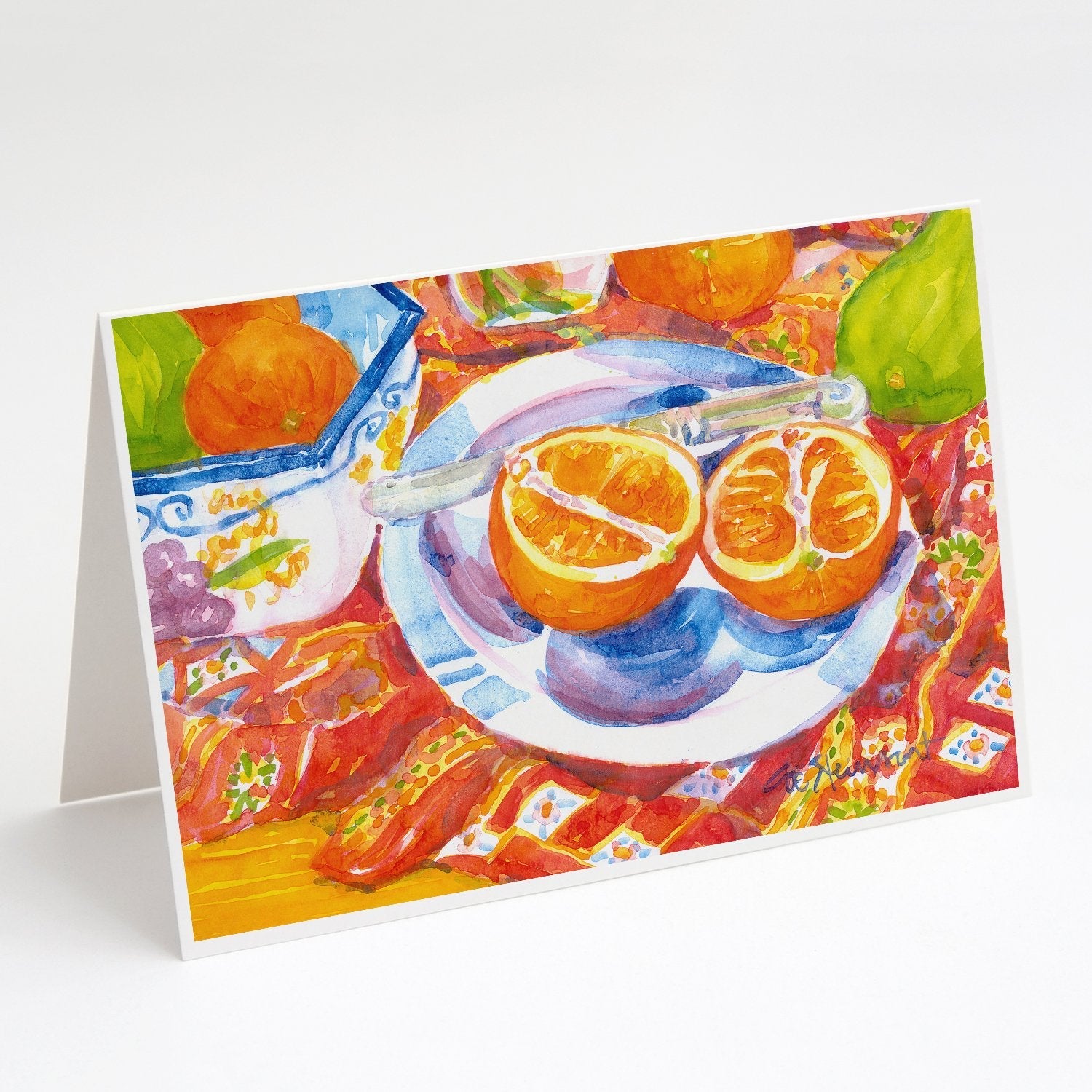 Florida Oranges Sliced for breakfast Greeting Cards Pack of 8 Blank Cards with Envelopes Whimsical A7 Size 5x7
