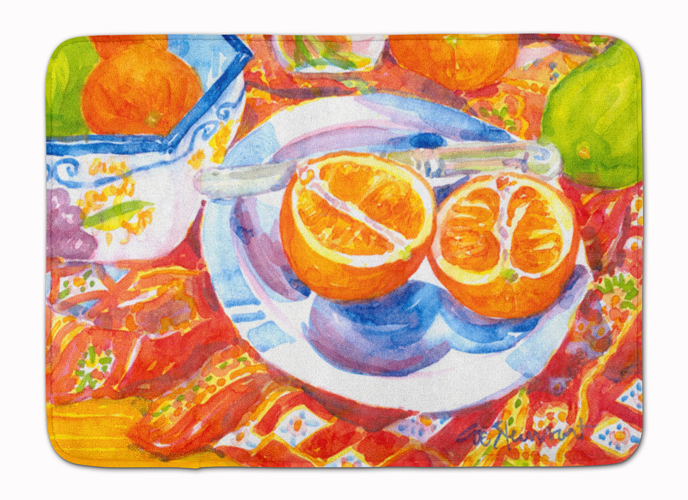 Florida Oranges Sliced for breakfast Memory Foam Kitchen Mat Machine Washable Anti-Fatigue Cushion Comfort Bath or Kitchen Rug