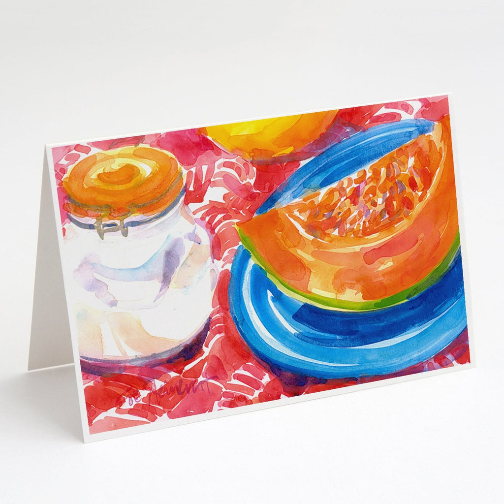 A Slice of Cantelope Greeting Cards Pack of 8 Blank Cards with Envelopes Whimsical A7 Size 5x7