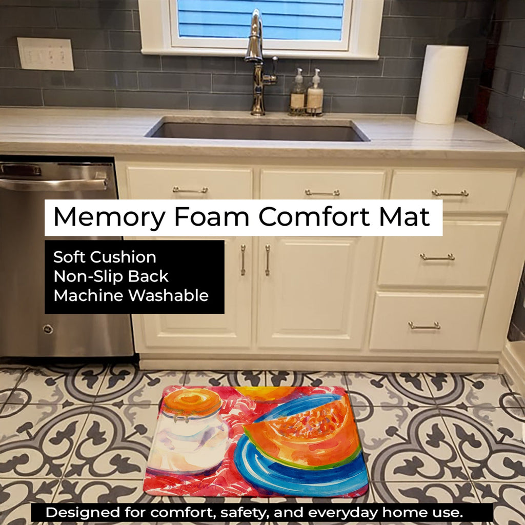 A Slice of Cantelope Memory Foam Kitchen Mat Machine Washable Anti-Fatigue Cushion Comfort Bath or Kitchen Rug
