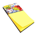 Apples, Plums and Grapes with Flowers Watercolor Sticky Note Holder Refillable Dispenser Desk Accessory 3x3 Pad Gift