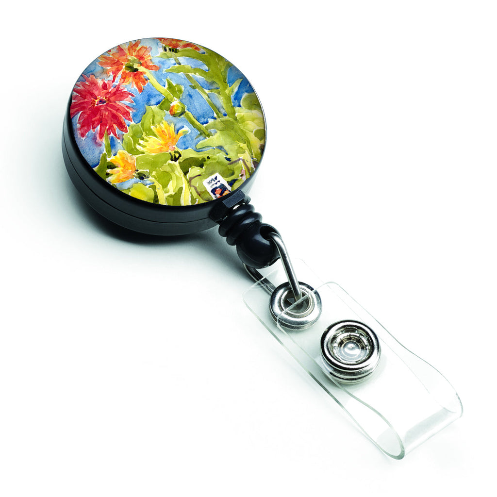 Flower - Gerber Daisies Retractable Badge Reel for Nurses ID Badge Holder with Clip Retractable Employee Badge Holder, Belt Clip