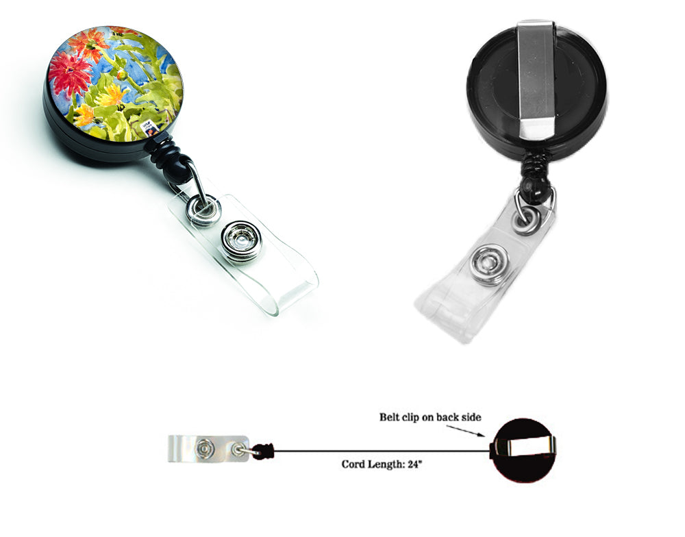 Flower - Gerber Daisies Retractable Badge Reel for Nurses ID Badge Holder with Clip Retractable Employee Badge Holder, Belt Clip