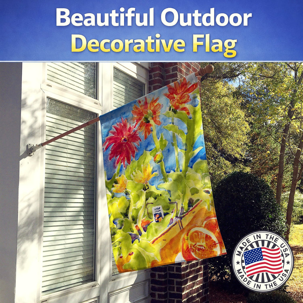 Flower - Gerber Daisies House Flag 28x40 Porch Sleeve Pole Decorative Outside Yard Banner Artwork Wall Hanging, Polyester