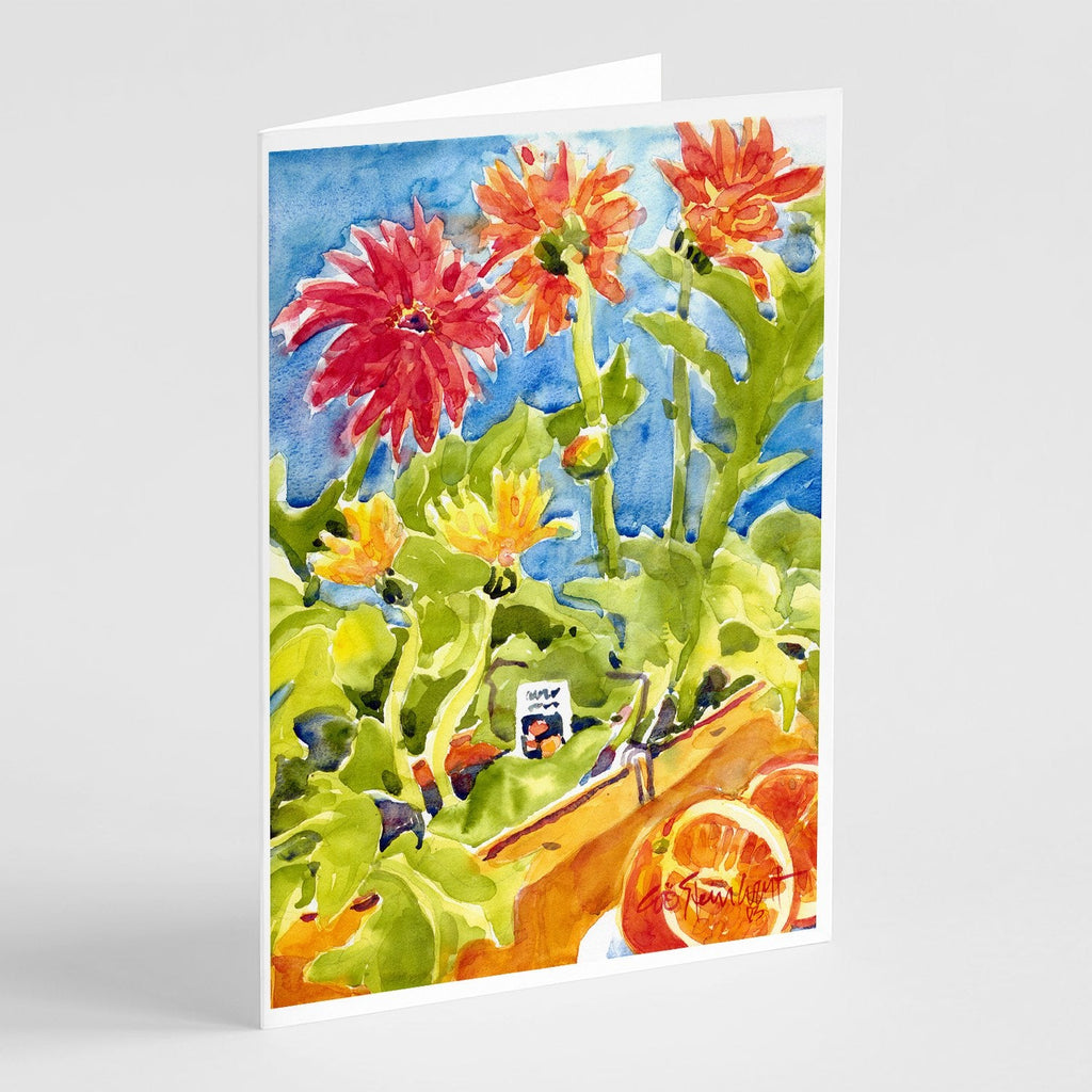 Flower - Gerber Daisies Greeting Cards Pack of 8 Blank Cards with Envelopes Whimsical A7 Size 5x7