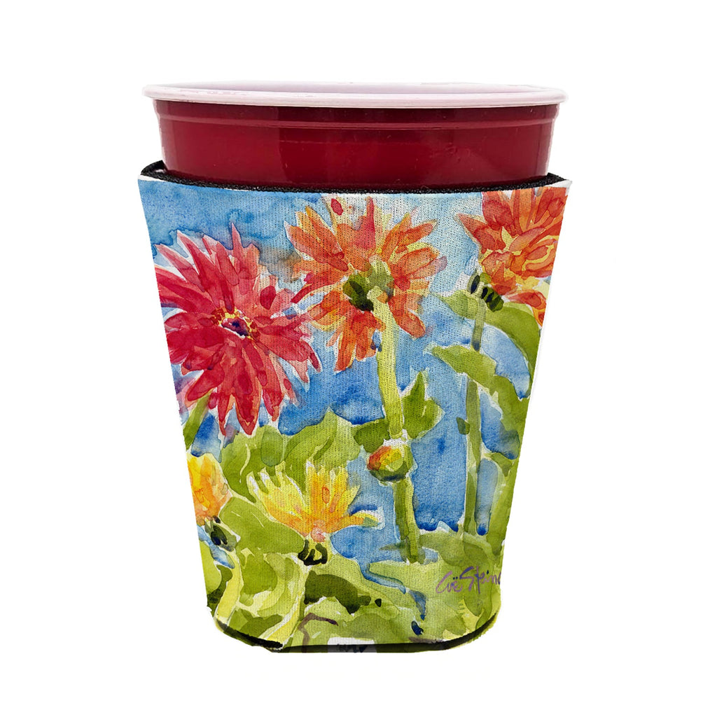 Flower - Gerber Daisies Red Cup Hugger Sleeve for 16–22 oz Party Cups, Insulated Foam Drink Holder for Iced Coffee, Tailgate & BBQ Reusable