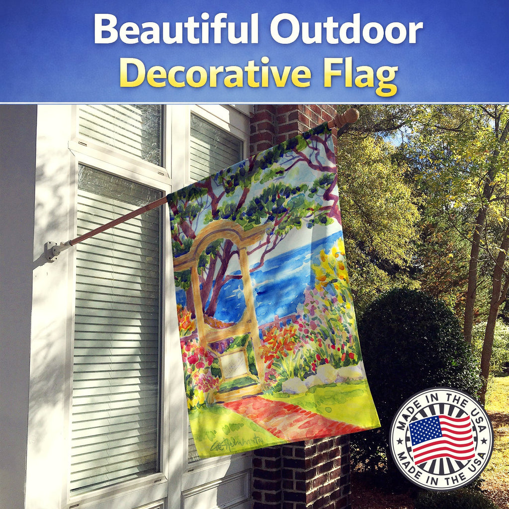 Seaside House Flag 28x40 Porch Sleeve Pole Decorative Outside Yard Banner Artwork Wall Hanging, Polyester