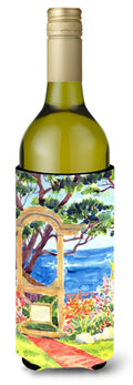 Seaside Wine Bottle Hugger Gift Sleeve for Standard 750 ml Bottles, Insulated Reusable Also Fits Mini Shot & Pint Bottles