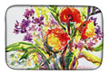Flower Dish Drying Mat Absorbent Dish Drying Mat Pad for Kitchen Counter Dish Drainer Mat for Countertop, 14 x 21", Multicolor