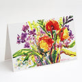 Flower Greeting Cards Pack of 8 Blank Cards with Envelopes Whimsical A7 Size 5x7