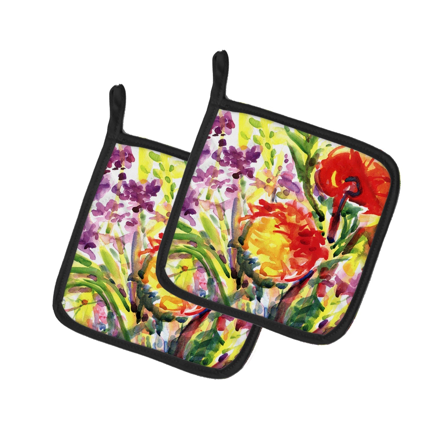 Flower Pot Holder Set of 2 Heat Resistant Quilted Hot Pads 7.5 x 7.5 Inch, Insulated Kitchen Trivets for Cooking & Baking