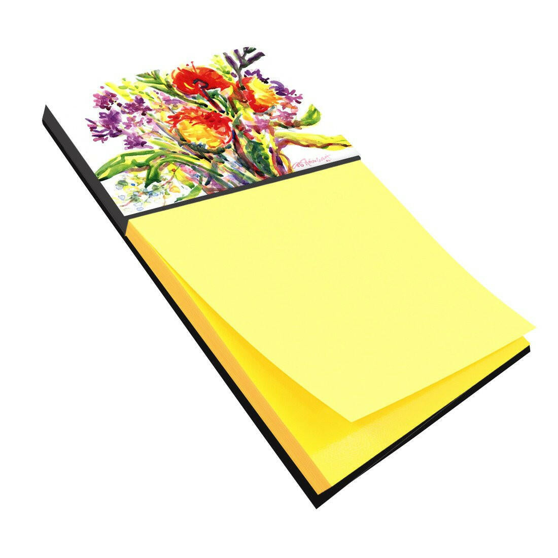 Flower Watercolor Sticky Note Holder Refillable Dispenser Desk Accessory 3x3 Pad Gift