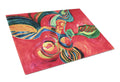Red Flowers and berries Cutting Board Tempered Glass Kitchen Cutting Surface, Heat Resistant Chopping, Non-Slip Feet, Food Prep & Serving