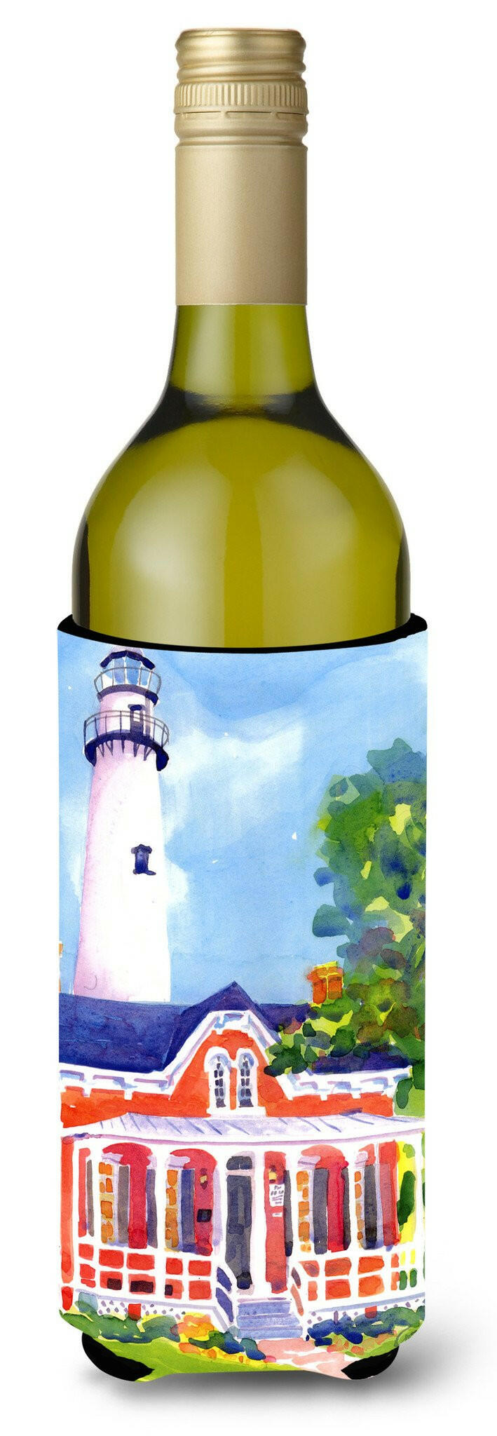 Lighthouse Wine Bottle Hugger Gift Sleeve for Standard 750 ml Bottles, Insulated Reusable Also Fits Mini Shot & Pint Bottles