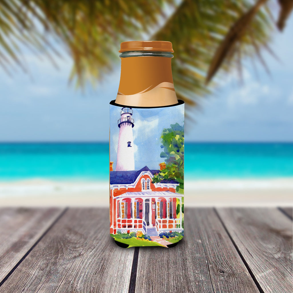 Lighthouse Slim Can Hugger , Insulated Foam Hugger for 12 oz Slim Cans, Beer Bottles & Water Bottles, Printed in USA