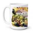 Houses Ceramic Coffee Mug 15 oz Decorative Large C Handle Mug Cup for Tea, Cocoa Hot Chocolate