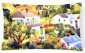 Houses Decorative Throw Pillow 12x16 Indoor Outdoor Accent Cushion, Fabric Cover with Insert for Sofa, Bed, Porch & Living Room
