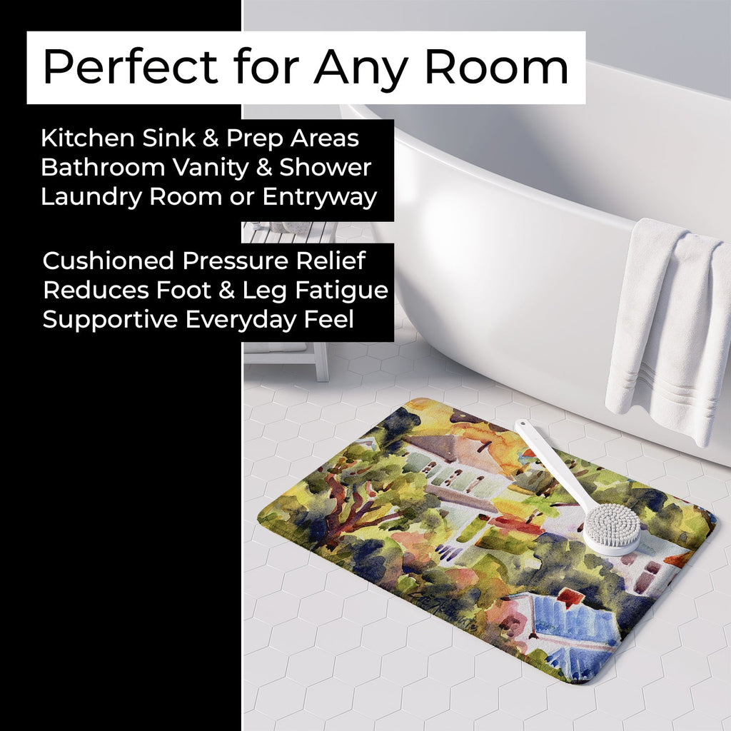 Houses Memory Foam Kitchen Mat Machine Washable Anti-Fatigue Cushion Comfort Bath or Kitchen Rug