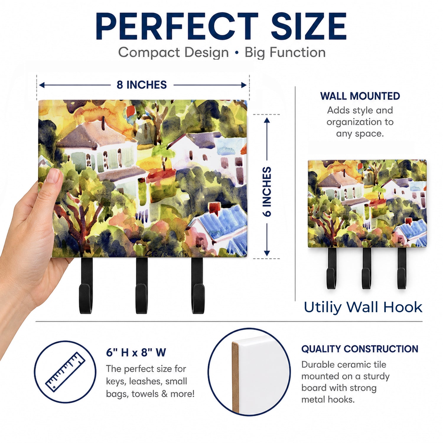 Houses Leash or Key Holder Wall Hooks, Coat Rack Wall Mount, for Hanging Keys, Towels, Aprons, Leashes
