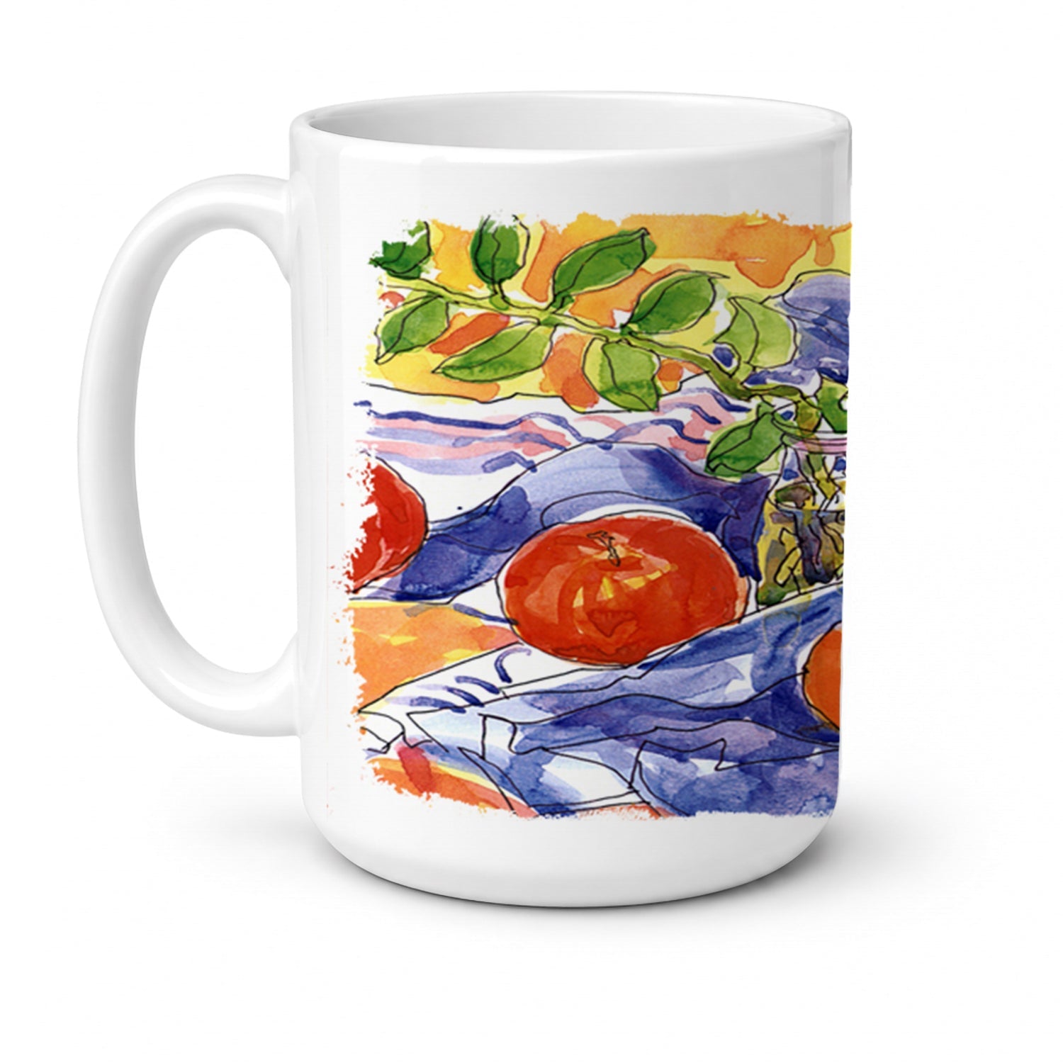 Apples Ceramic Coffee Mug 15 oz Decorative Large C Handle Mug Cup for Tea, Cocoa Hot Chocolate