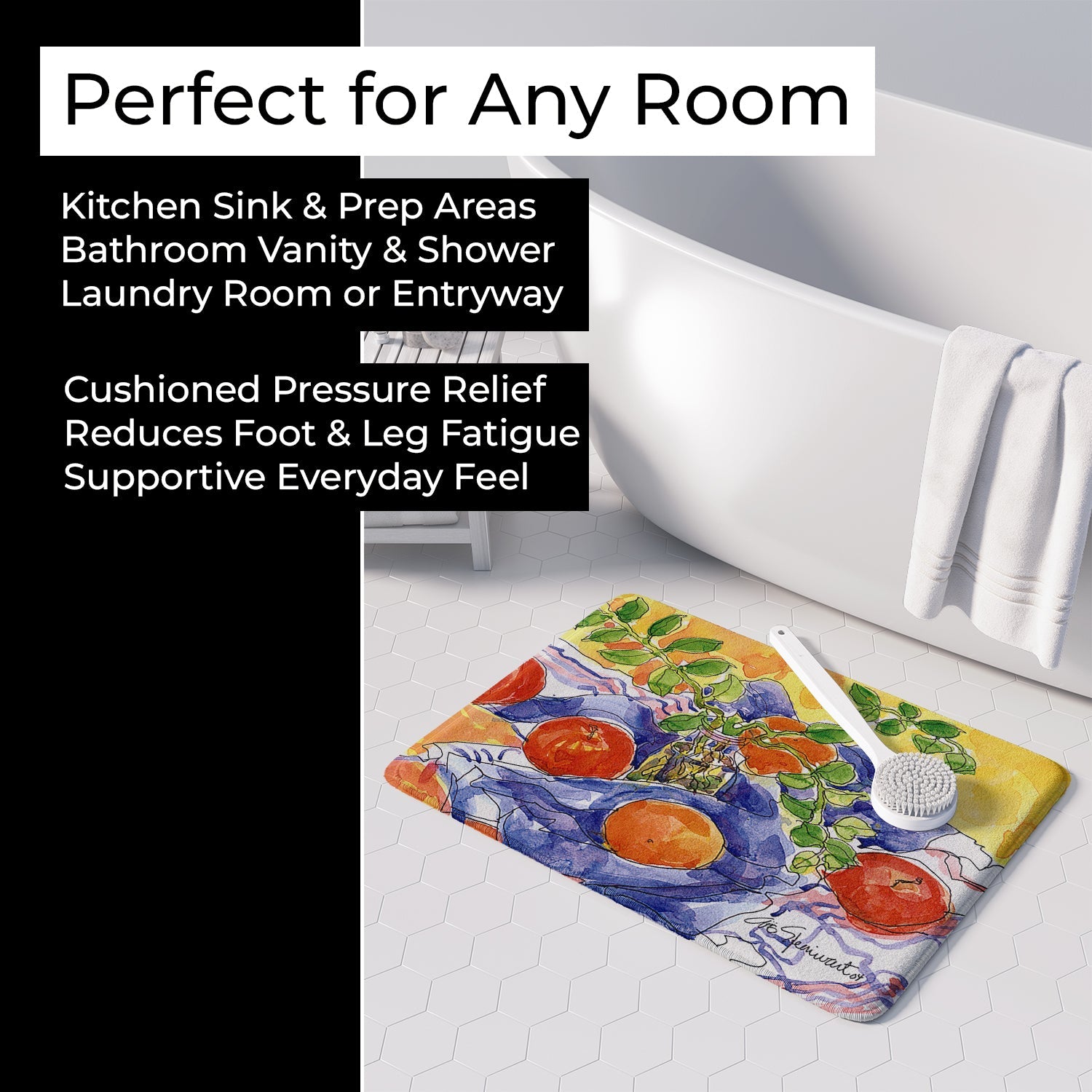 Apples Memory Foam Kitchen Mat Machine Washable Anti-Fatigue Cushion Comfort Bath or Kitchen Rug