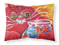 Big Red Cat at the fishbowl Standard Pillowcase Lightweight Super Soft Easy Care Decorative Artwork Pillowcase, Standard