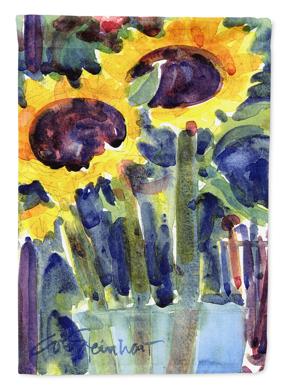 Flower - Sunflower House Flag 28x40 Porch Sleeve Pole Decorative Outside Yard Banner Artwork Wall Hanging, Polyester