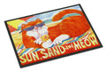 Orange Tabby at the beach Doormat Indoor Outdoor 24H X 36W Front Door Mat Rugs for Entryway, Non Slip Washable Low Pile,
