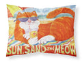 Orange Tabby at the beach Standard Pillowcase Lightweight Super Soft Easy Care Decorative Artwork Pillowcase, Standard