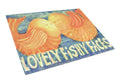 Fish - Kissing Fish Cutting Board Tempered Glass Kitchen Cutting Surface, Heat Resistant Chopping, Non-Slip Feet, Food Prep & Serving