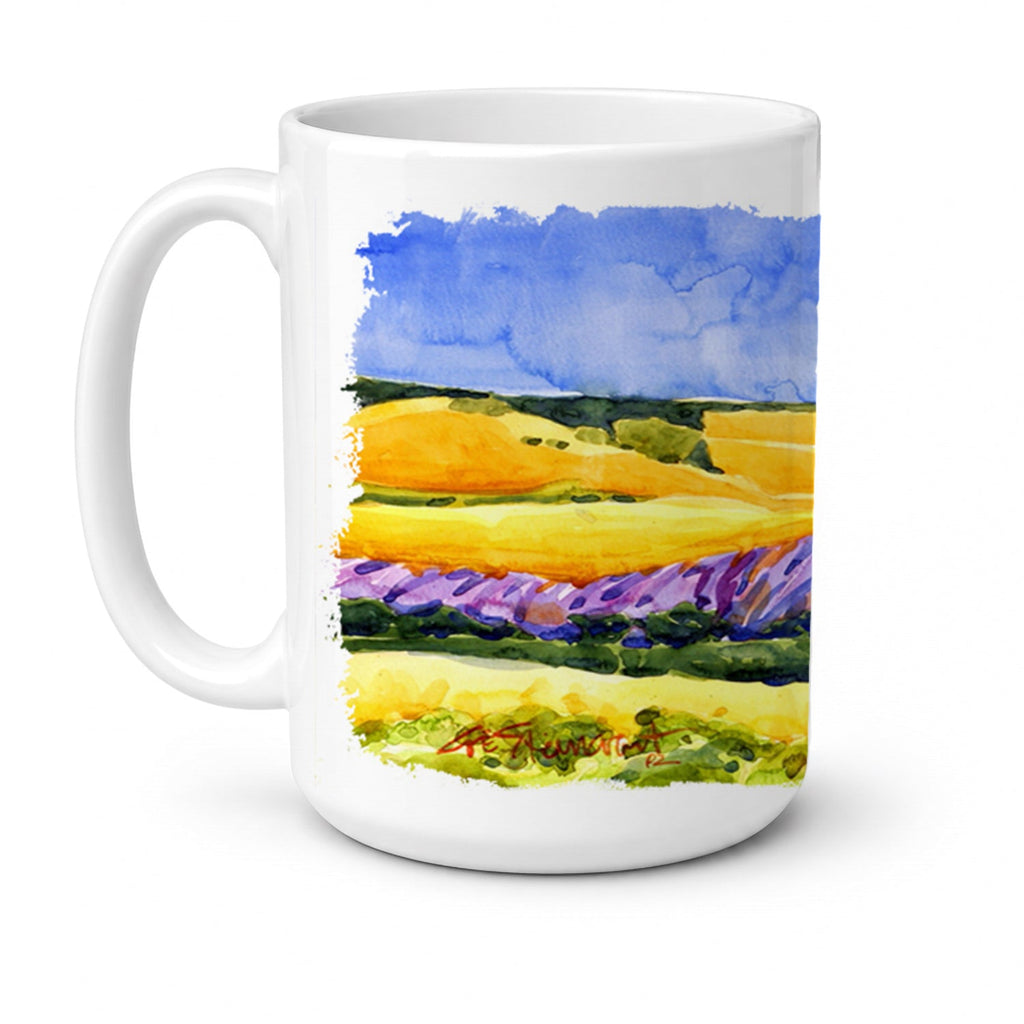 Landscape Ceramic Coffee Mug 15 oz Decorative Large C Handle Mug Cup for Tea, Cocoa Hot Chocolate