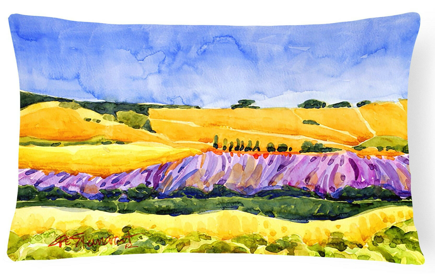 Landscape Decorative Throw Pillow 12x16 Indoor Outdoor Accent Cushion, Fabric Cover with Insert for Sofa, Bed, Porch & Living Room
