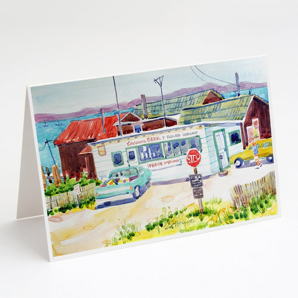 Seafood Shack for fresh shrimp Greeting Cards Pack of 8 Blank Cards with Envelopes Whimsical A7 Size 5x7