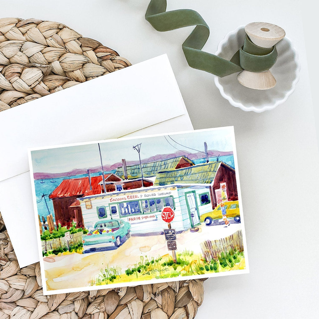 Seafood Shack for fresh shrimp Greeting Cards Pack of 8 Blank Cards with Envelopes Whimsical A7 Size 5x7