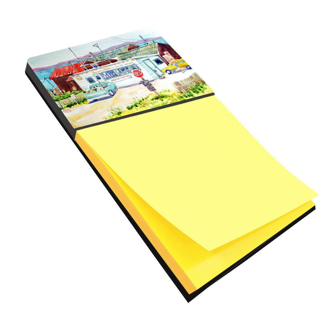 Seafood Shack for fresh shrimp Watercolor Sticky Note Holder Refillable Dispenser Desk Accessory 3x3 Pad Gift