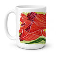 Flower - Amaryllis Ceramic Coffee Mug 15 oz Decorative Large C Handle Mug Cup for Tea, Cocoa Hot Chocolate