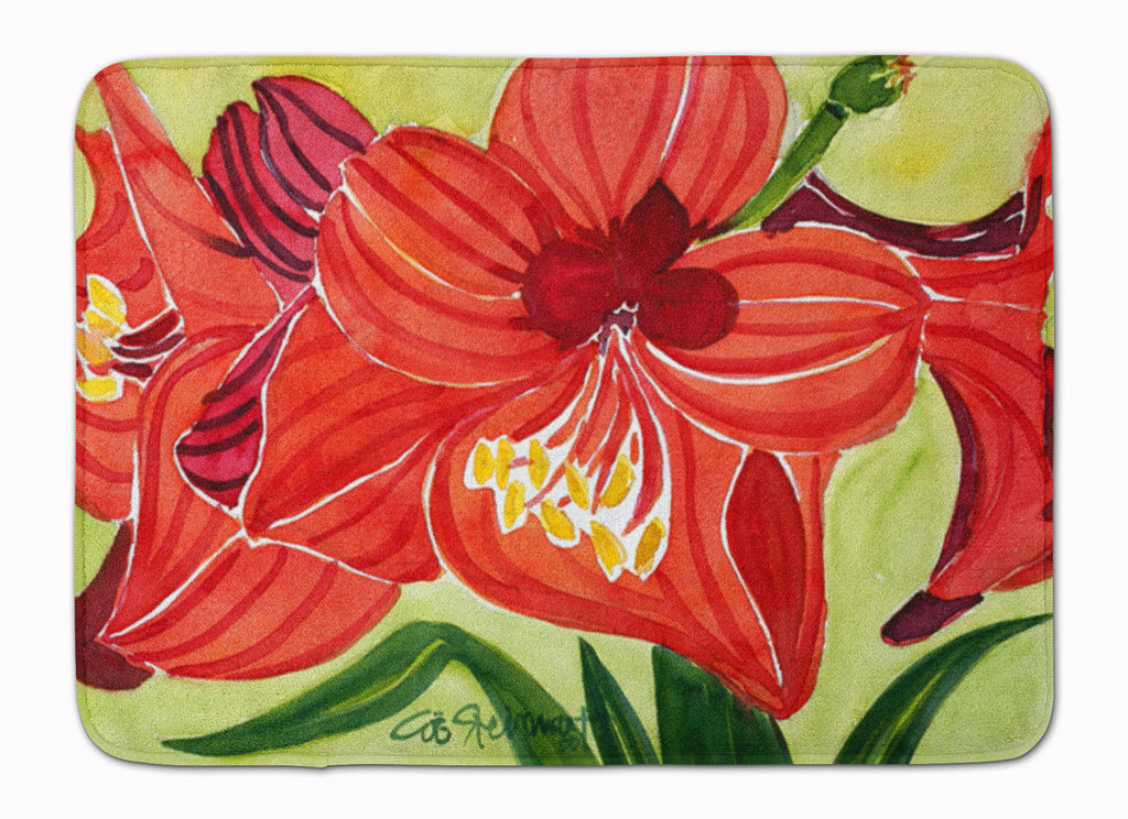 Flower - Amaryllis Memory Foam Kitchen Mat Machine Washable Anti-Fatigue Cushion Comfort Bath or Kitchen Rug