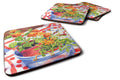 Flowers with a side of lemons Foam Coasters Set of 4 Cup Coasters for Indoor Outdoor, Tabletop Protection, Anti Slip, Mouse pad Material