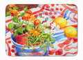 Flowers with a side of lemons Memory Foam Kitchen Mat Machine Washable Anti-Fatigue Cushion Comfort Bath or Kitchen Rug