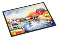 Boats at Harbour with a view Doormat Indoor Outdoor 18H X 27W Front Door Mat Rugs for Entryway, Non Slip Washable