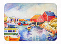 Boats at Harbour with a view Memory Foam Kitchen Mat Machine Washable Anti-Fatigue Cushion Comfort Bath or Kitchen Rug