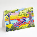 Dock at the pier Greeting Cards Pack of 8 Blank Cards with Envelopes Whimsical A7 Size 5x7