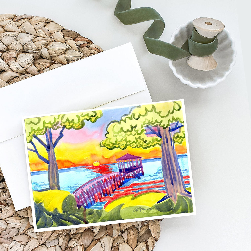 Dock at the pier Greeting Cards Pack of 8 Blank Cards with Envelopes Whimsical A7 Size 5x7
