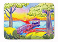 Dock at the pier Memory Foam Kitchen Mat Machine Washable Anti-Fatigue Cushion Comfort Bath or Kitchen Rug