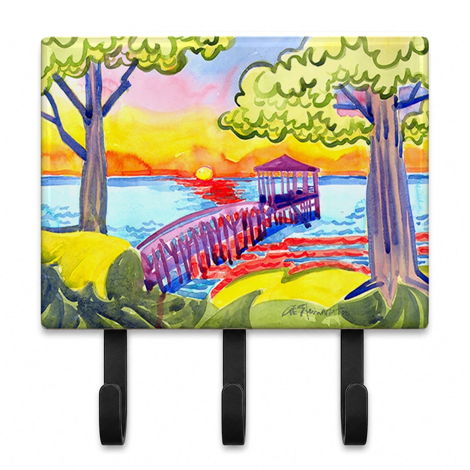 Dock at the pier Leash or Key Holder Wall Hooks, Coat Rack Wall Mount, for Hanging Keys, Towels, Aprons, Leashes